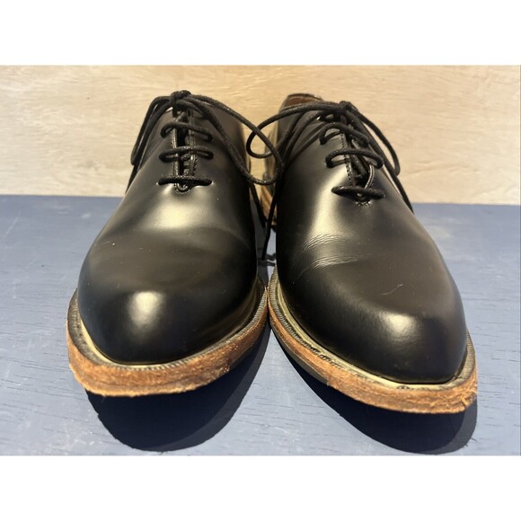 John Fluevog womens Size 9 Oxford Shoes Leather Modvog Mariella black gold - Picture 3 of 10
